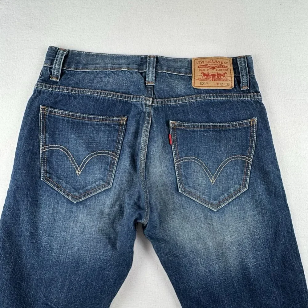 Levi's Men's 521 Slim Taper Dark Wash Denim Jeans Size 30x29
